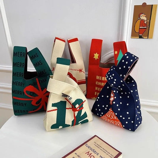 Christmas Knitted Tote Gift Bag | - Elegant Households KE