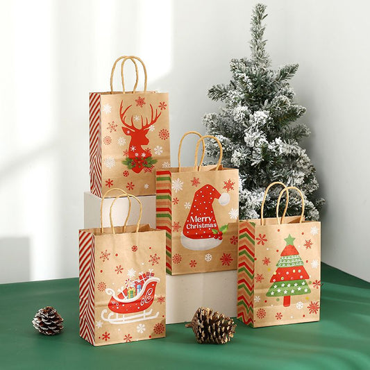 Christmas Kraft Paper Gift Bags | - Elegant Households KE