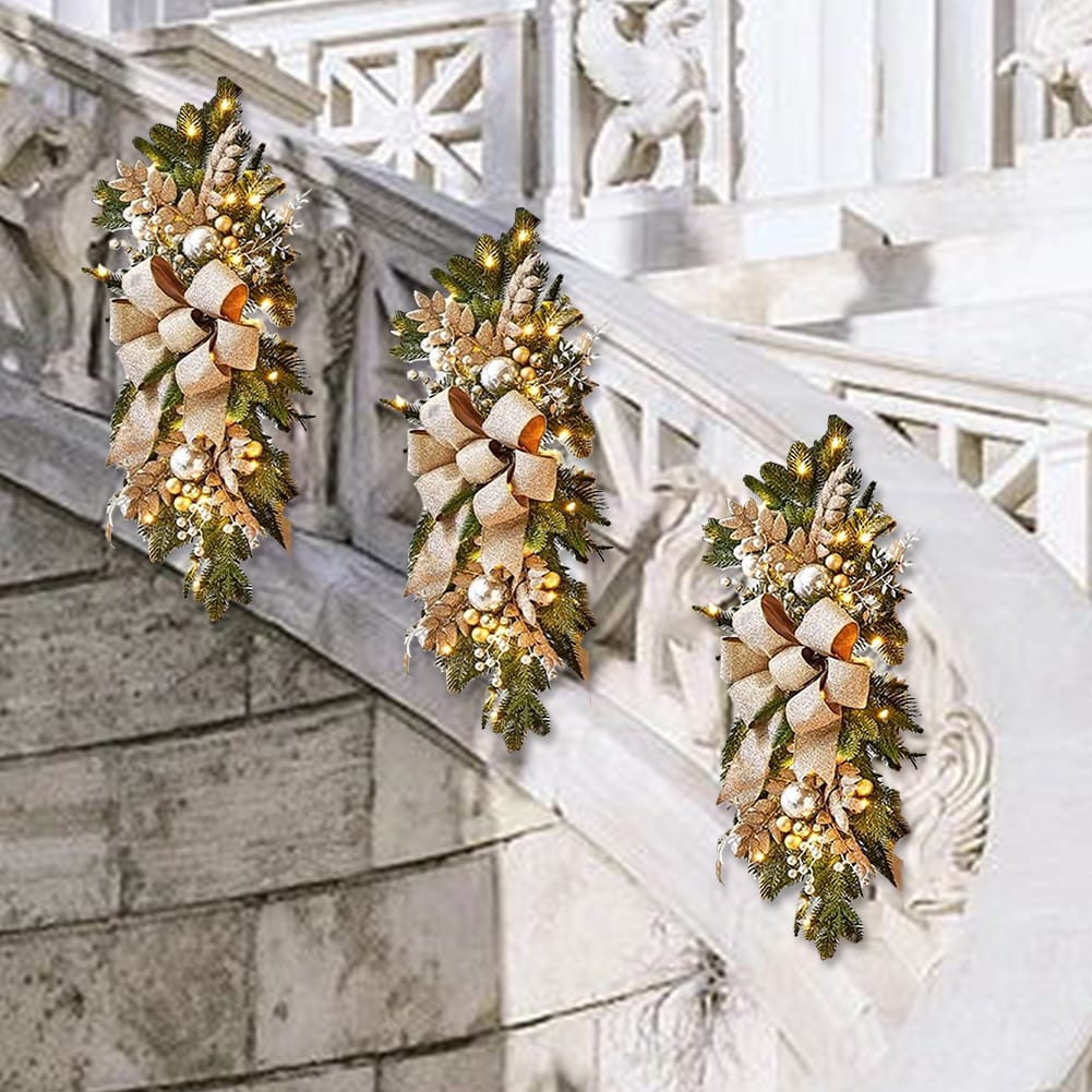 Christmas staircase wreath decorations | - Elegant Households KE