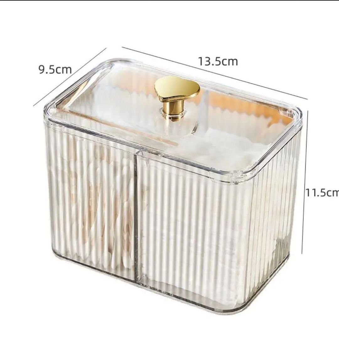Clear Acrylic Double Cotton Swab Storage Box | - Elegant Households KE