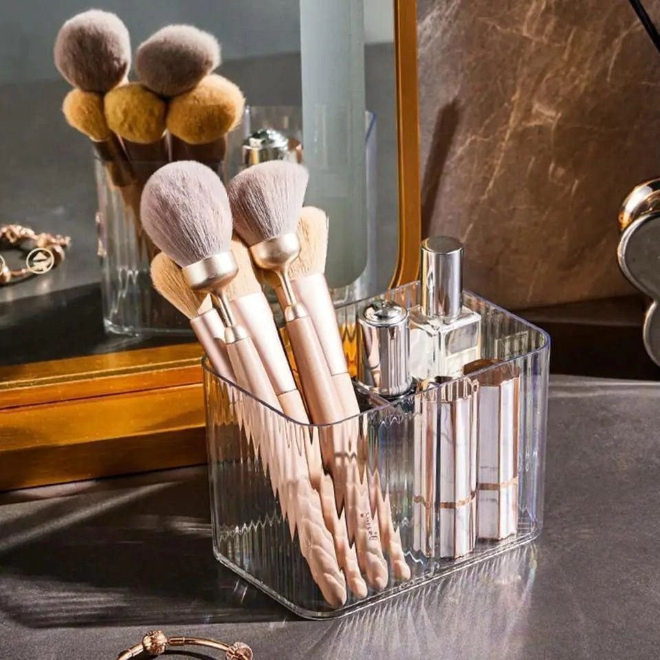 Clear Acrylic Double Cotton Swab Storage Box | - Elegant Households KE