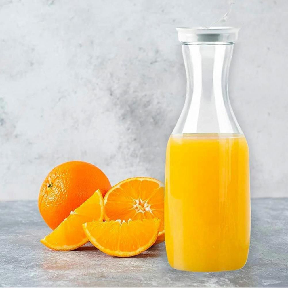 Clear pitcher jug , lightweight juice/water carafe with rubber flip lid | - Elegant Households KE