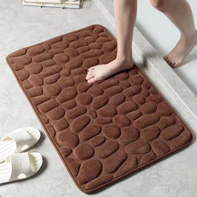 Cobblestone Embossed Velvet Bathroom Mat | - Elegant Households KE