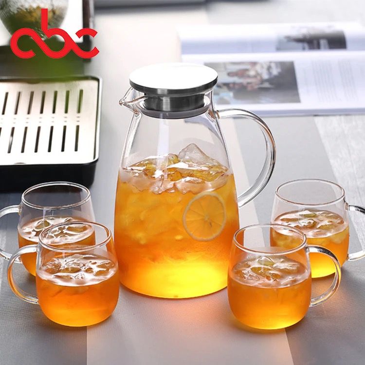 Cold/hot water, ice tea , wine ,coffee, milk, juice beverage glass pitcher  | - Elegant Households KE