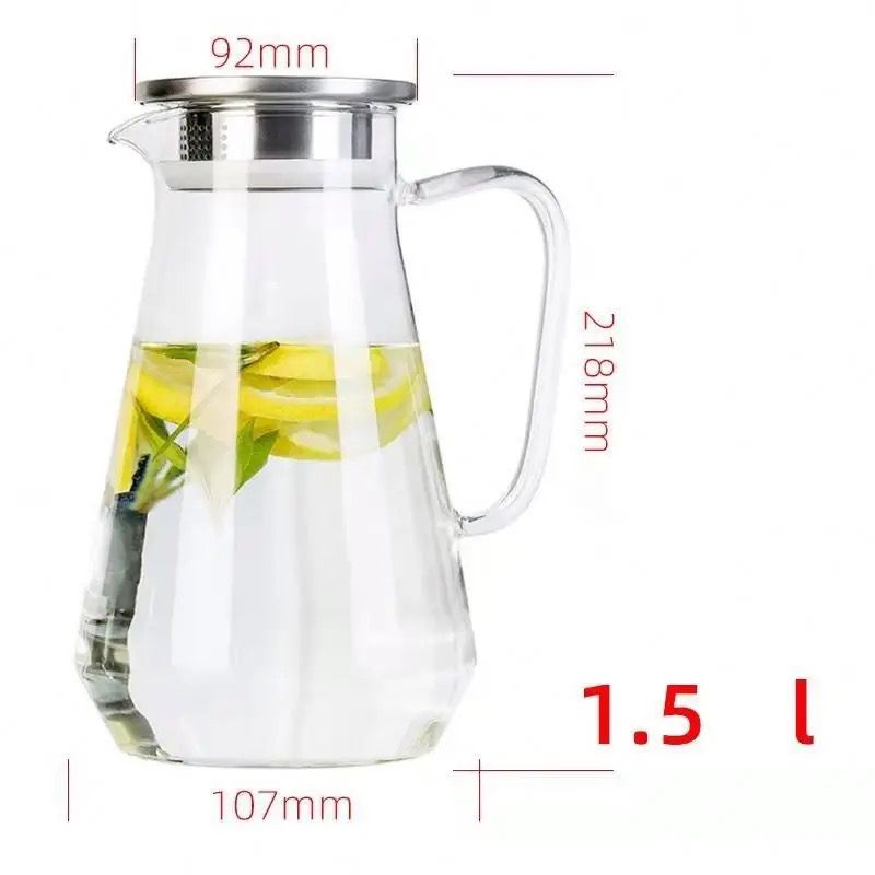 Cold/hot water, ice tea , wine ,coffee, milk, juice beverage glass pitcher  | - Elegant Households KE