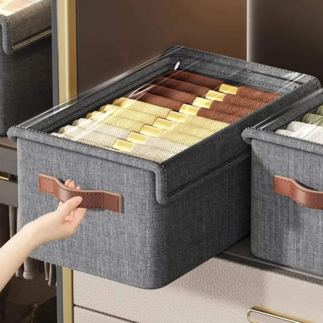 Collapsible Fabric Organizer with a Cover | - Elegant Households KE