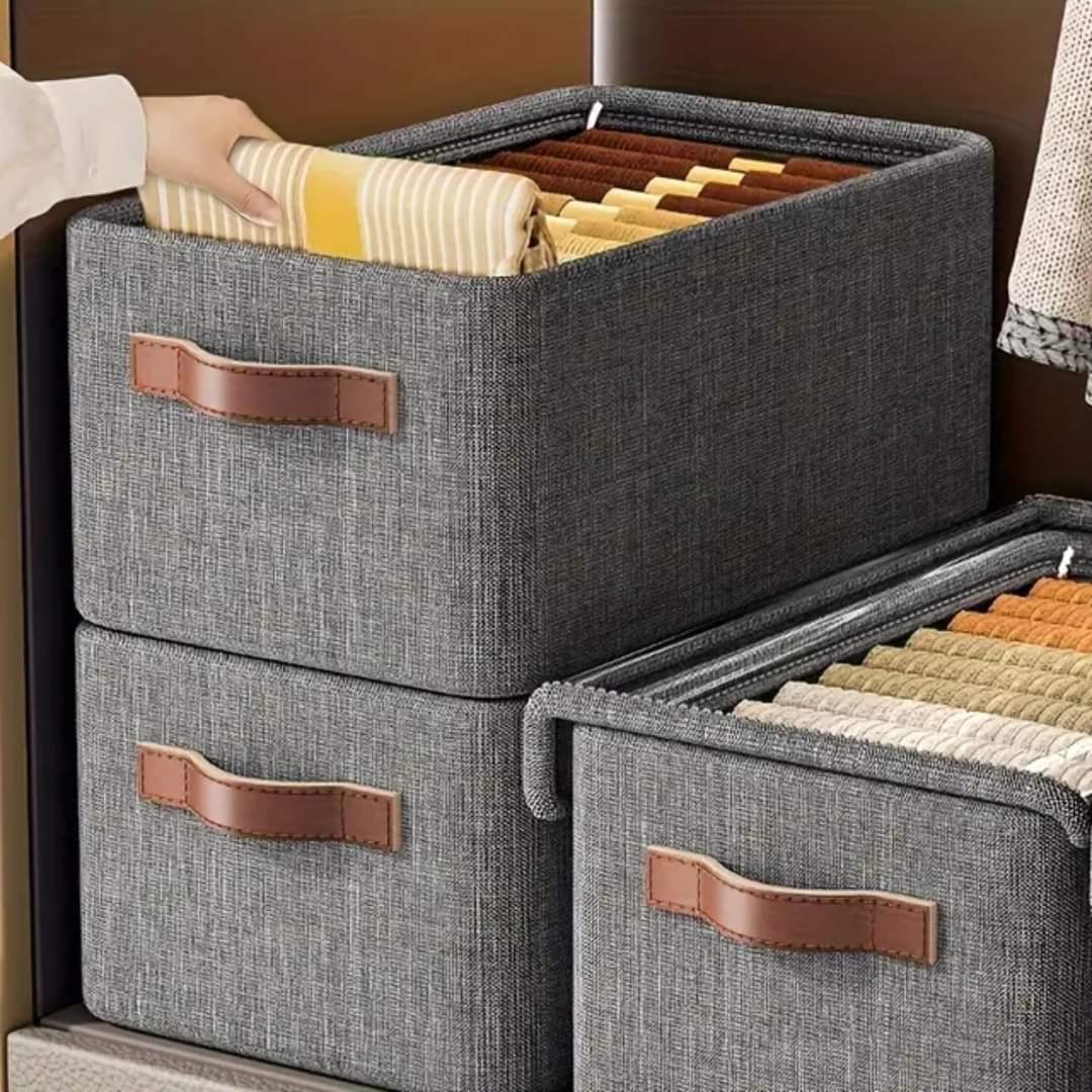 Collapsible Fabric Organizer with a Cover | - Elegant Households KE