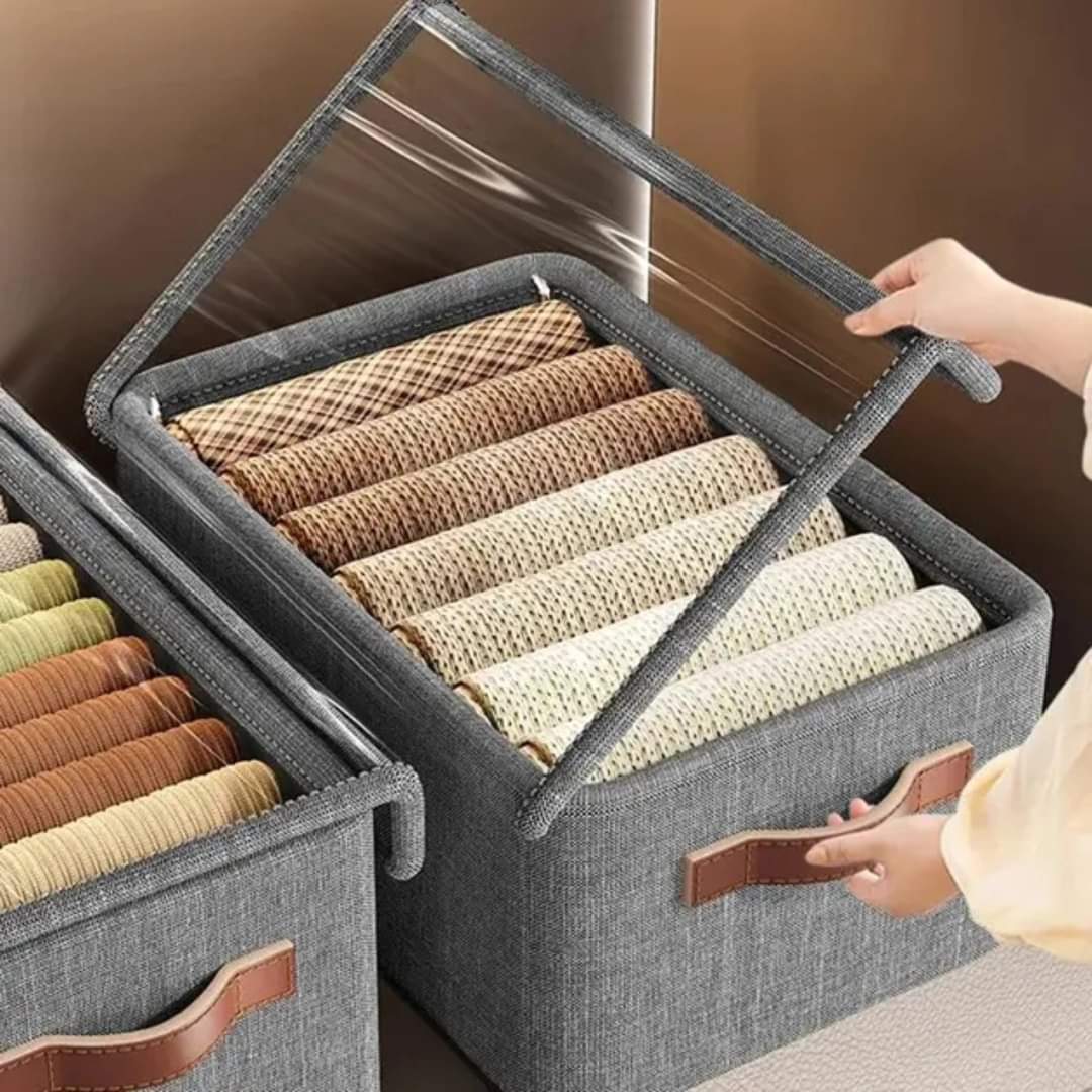 Collapsible Fabric Organizer with a Cover | - Elegant Households KE