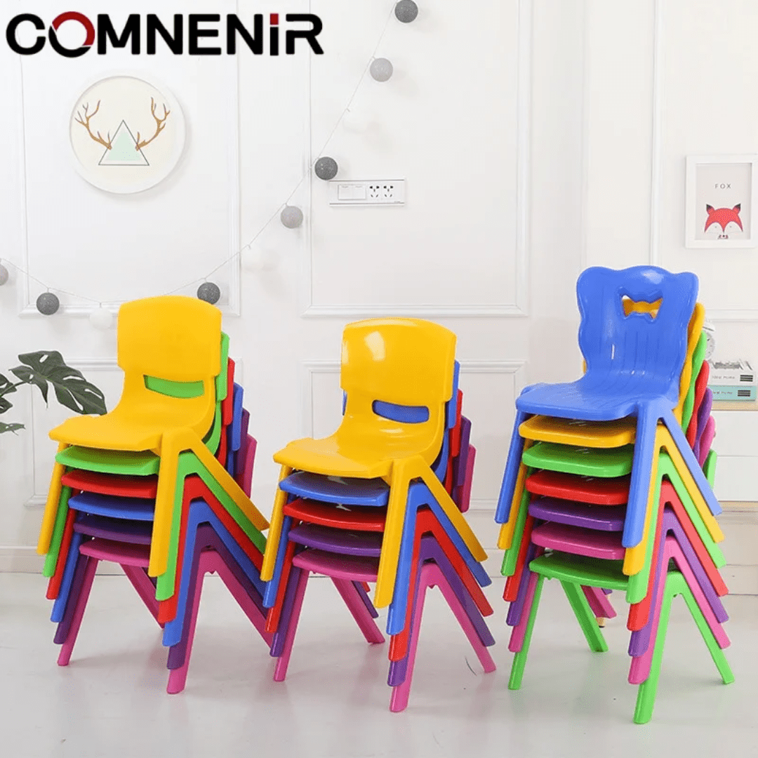 Colorful Kindergarten Plastic Chairs – Safe, Durable & Comfortable for Kids | - Elegant Households KE