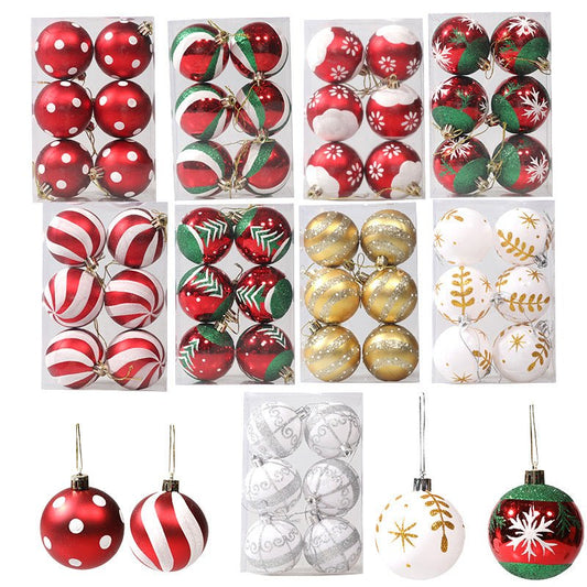 Coloured Christmas Balls Set of 6 – 6cm Festive Tree Ornaments in Mixed Colours. | - Elegant Households KE