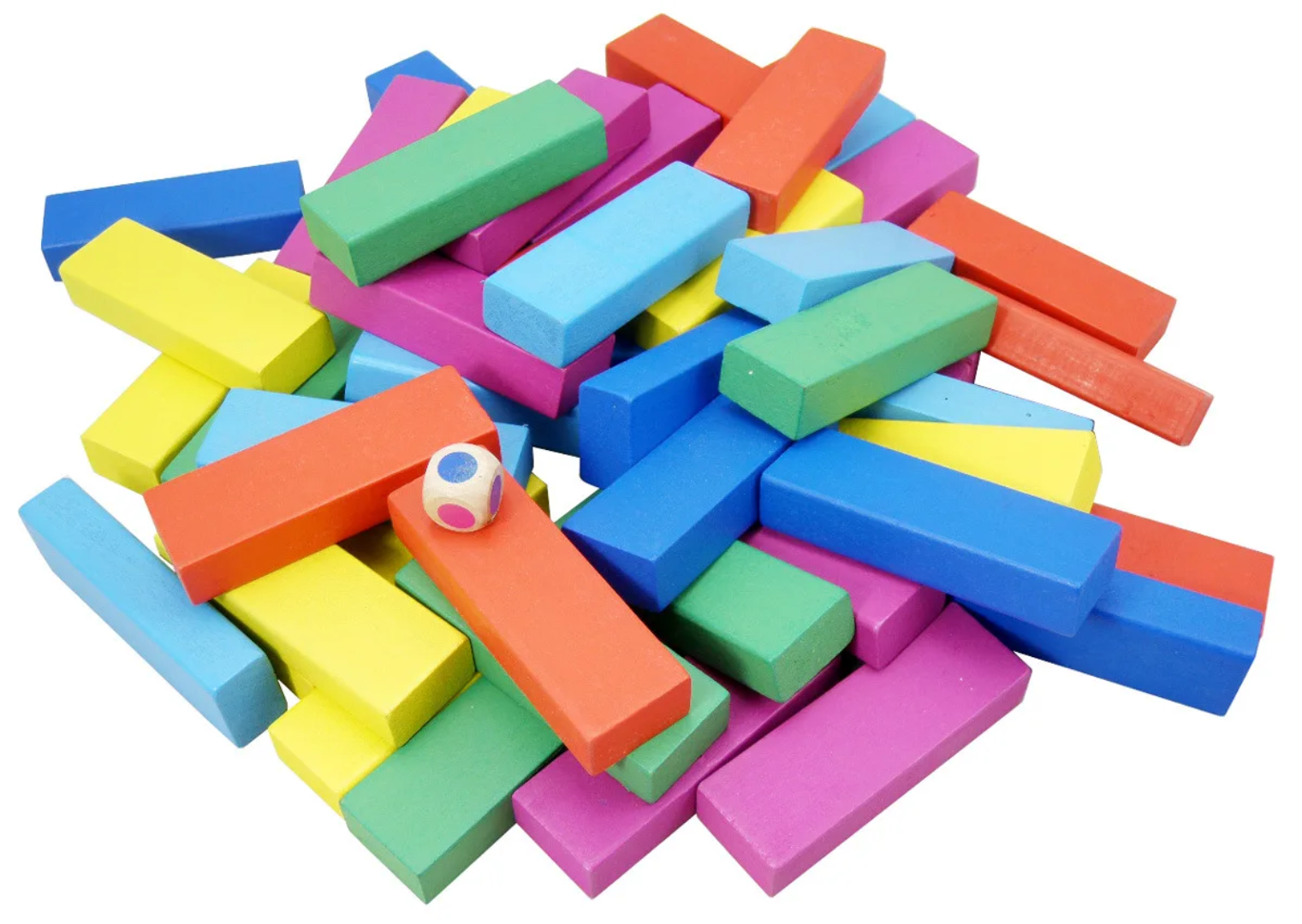 Coloured Jenga Blocks 54pcs – Wooden Stacking Game | - Elegant Households KE