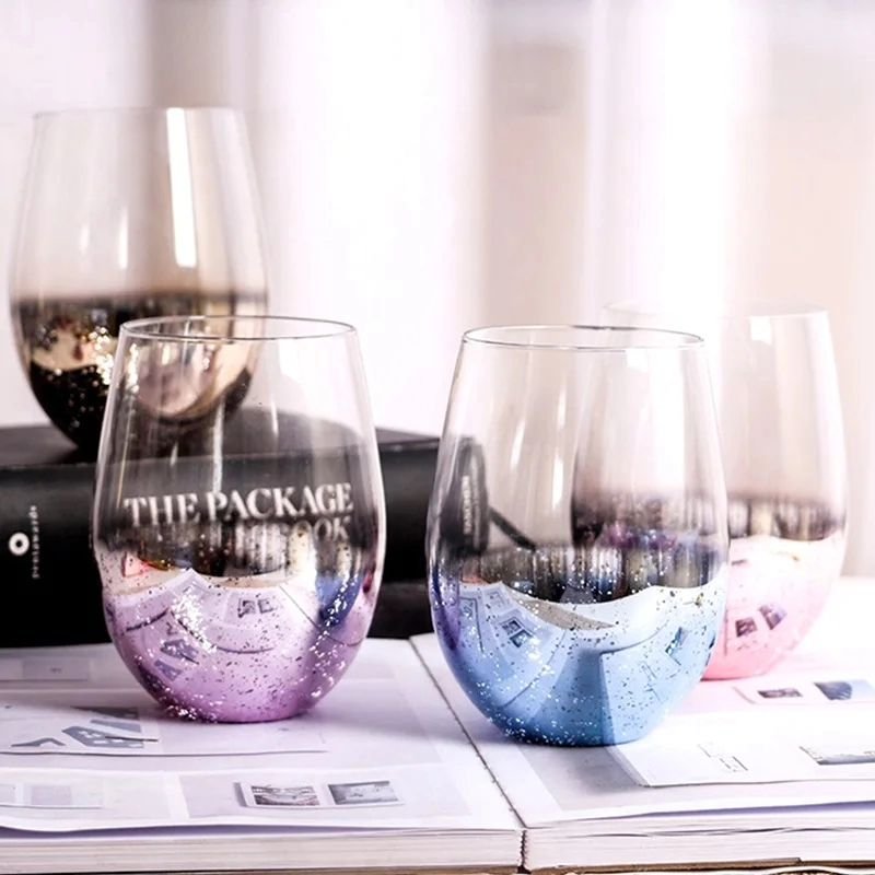 Colourful Stemless Wine Glasses Set | - Elegant Households KE