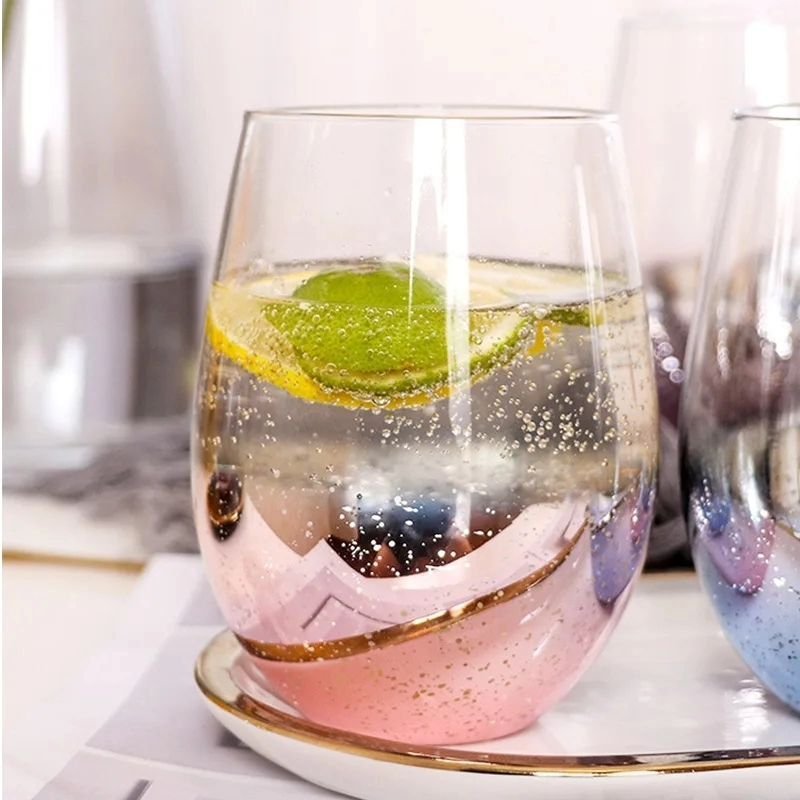 Colourful Stemless Wine Glasses Set | - Elegant Households KE