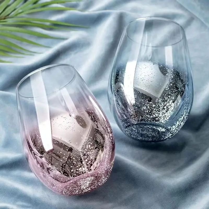 Colourful Stemless Wine Glasses Set | - Elegant Households KE