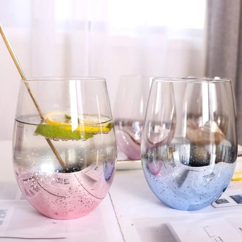 Colourful Stemless Wine Glasses Set | - Elegant Households KE