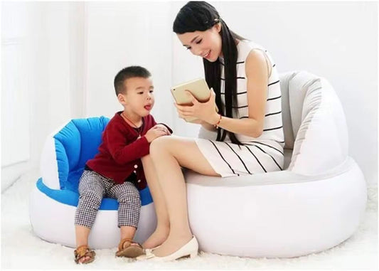 Comfortable Chair Pouf with Backrest Kids inflatable chair | - Elegant Households KE