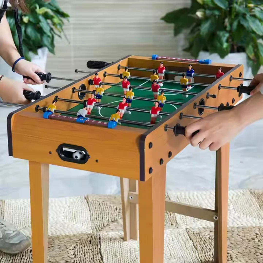 Compact Wooden Table Football Game for Kids and Family Play | - Elegant Households KE