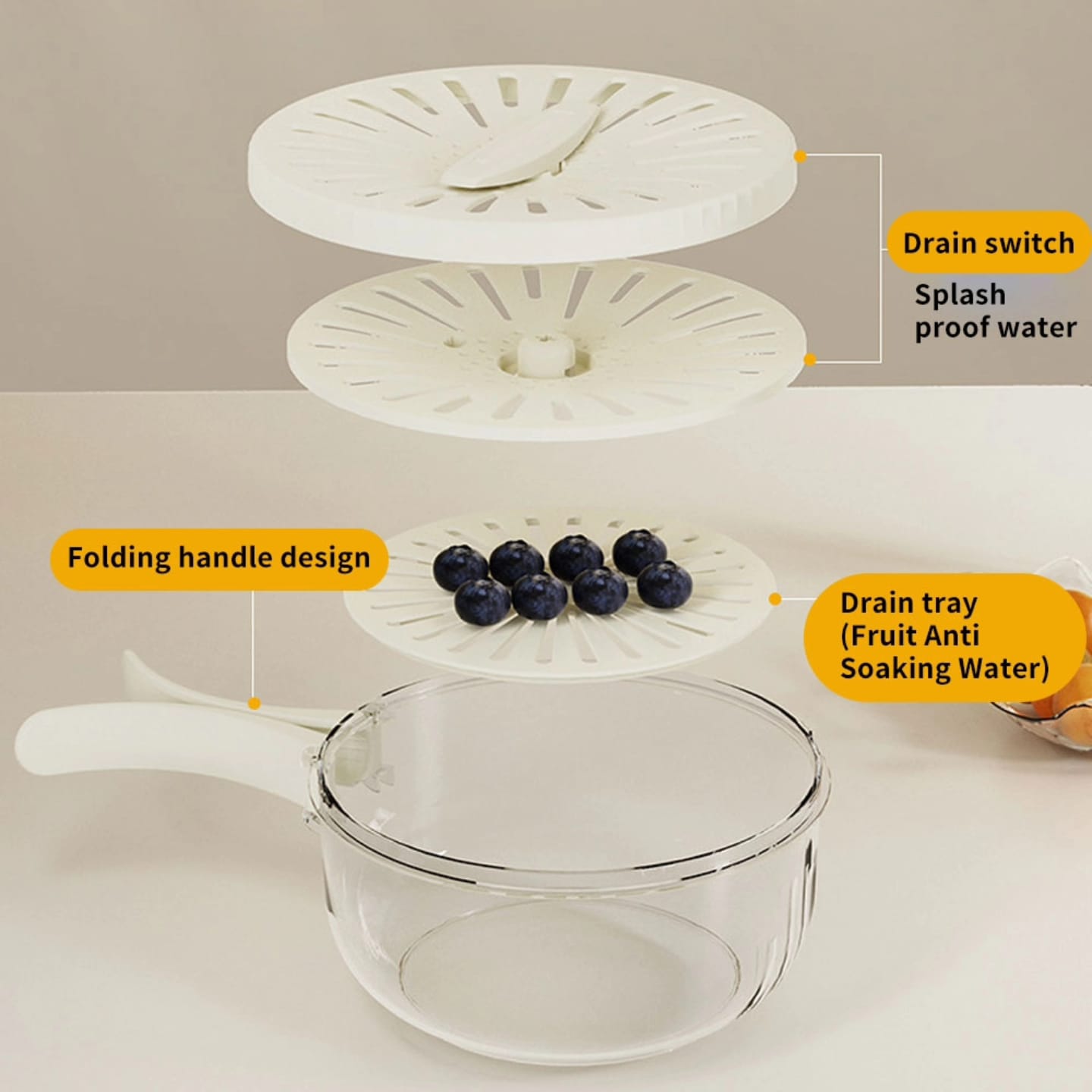 Container with Foldable handle | - Elegant Households KE