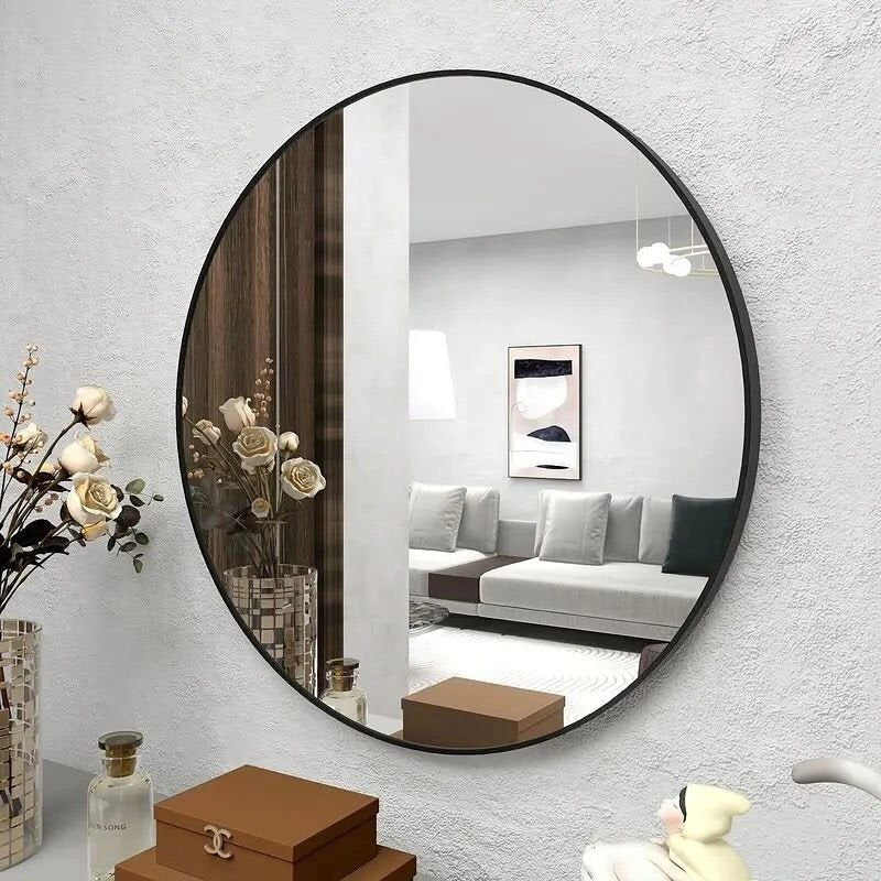 Contemporary Round Mirror (80cm) | - Elegant Households KE