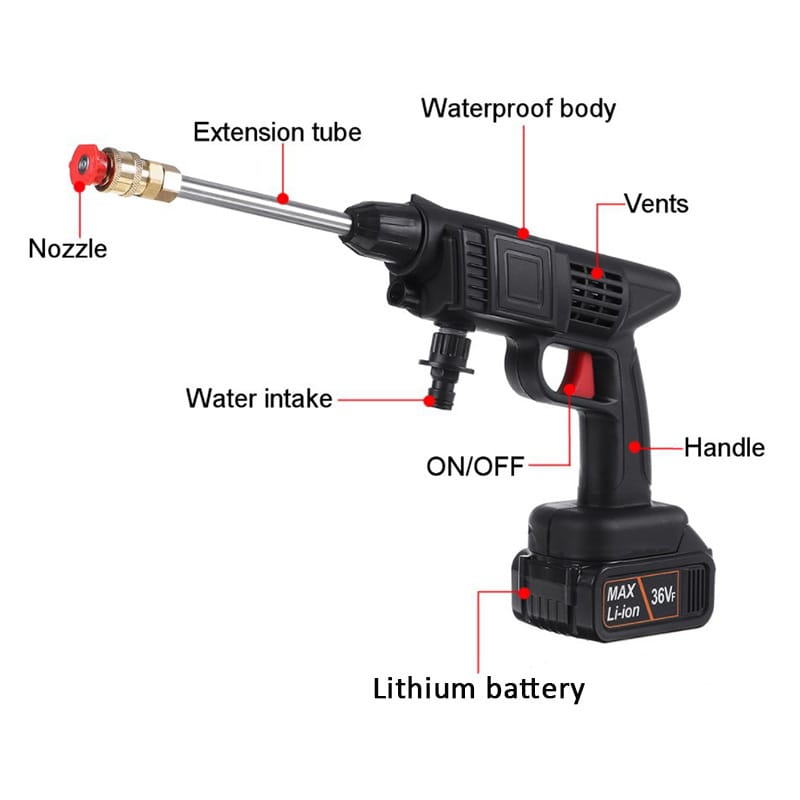 CORDLESS ELECTRIC CAR PRESSURE WASHER | - Elegant Households KE