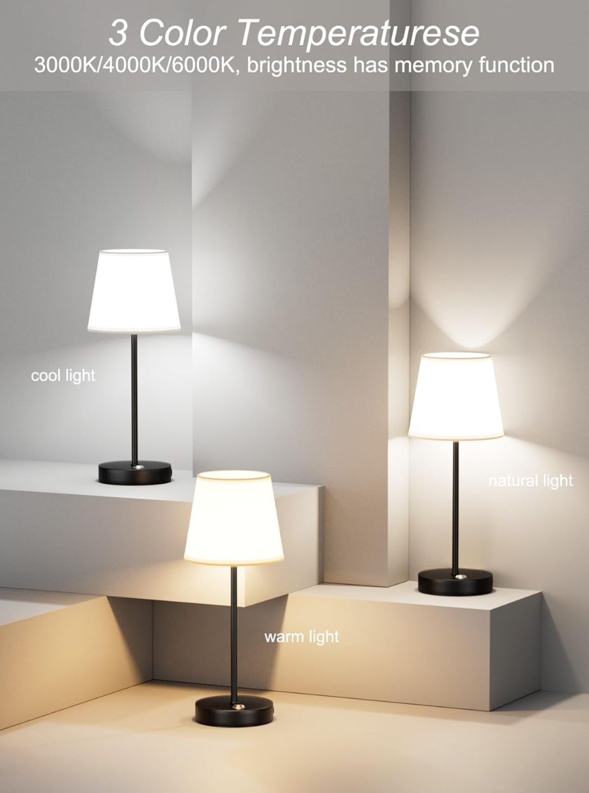 Cordless Table Lamp LED Rechargeable Table Lamp | - Elegant Households KE