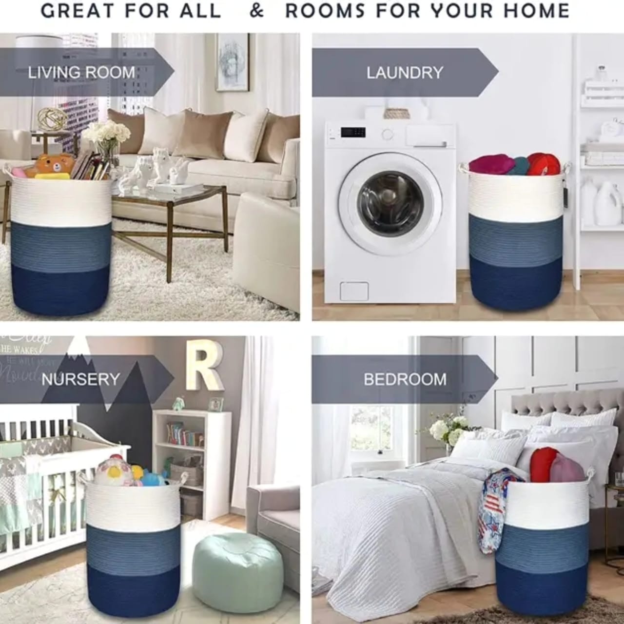 Cotton Rope Basket | - Elegant Households KE