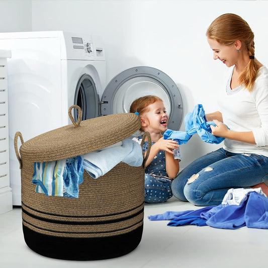 Cotton Rope Basket with Lid | - Elegant Households KE