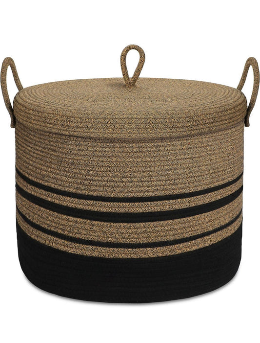 Cotton Rope Basket with Lid | - Elegant Households KE