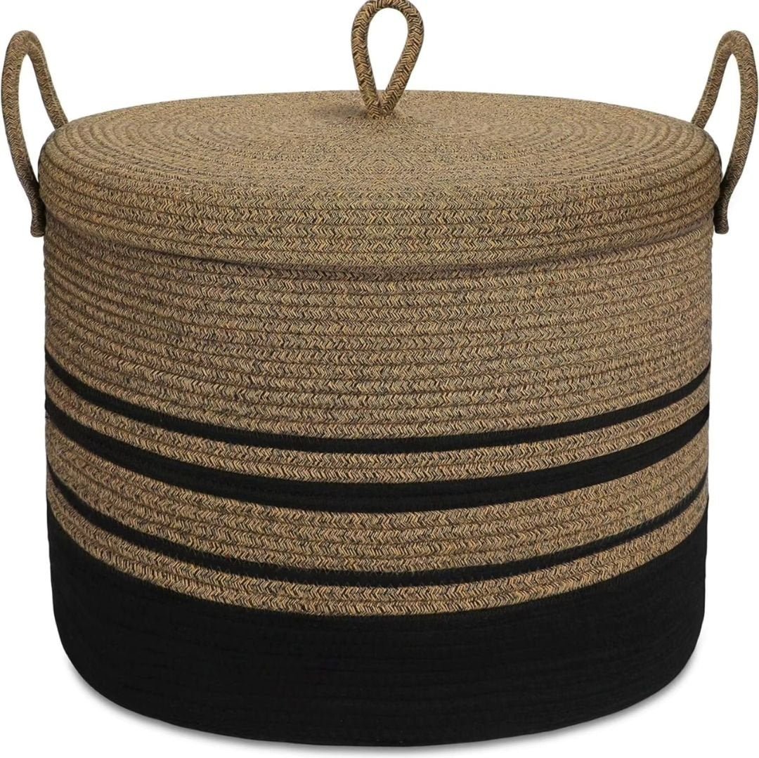Cotton Rope Basket with Lid | - Elegant Households KE