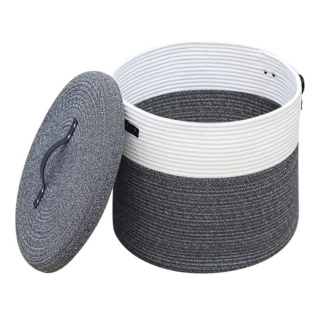 Cotton Rope Basket with Lid | - Elegant Households KE
