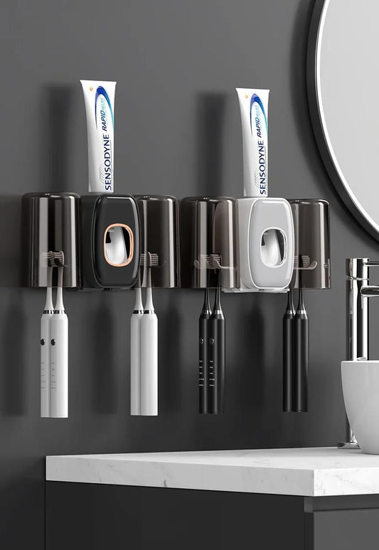 Creative Automatic Toothpaste Squeezer &amp;Toothbrush Holder Set | - Elegant Households KE