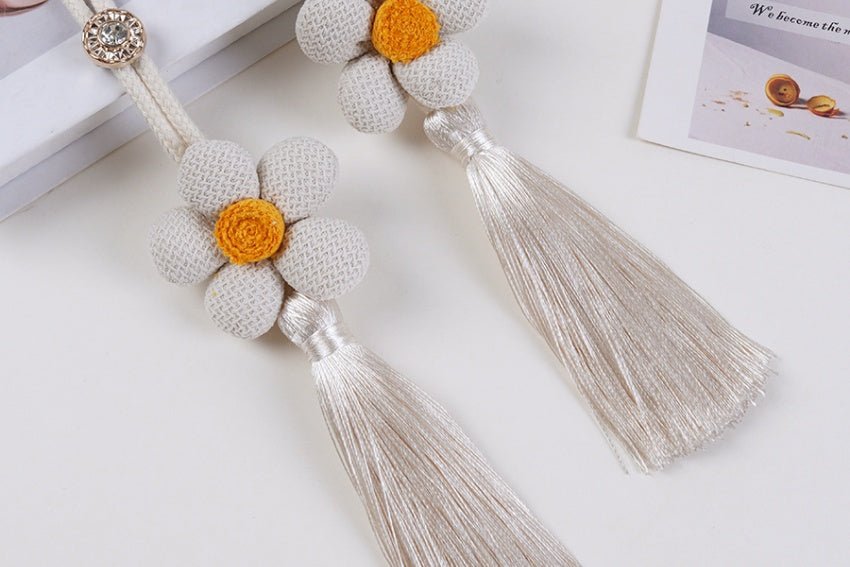 Creative Curtain Tiebacks with Knitted Fruit & Tassels | - Elegant Households KE