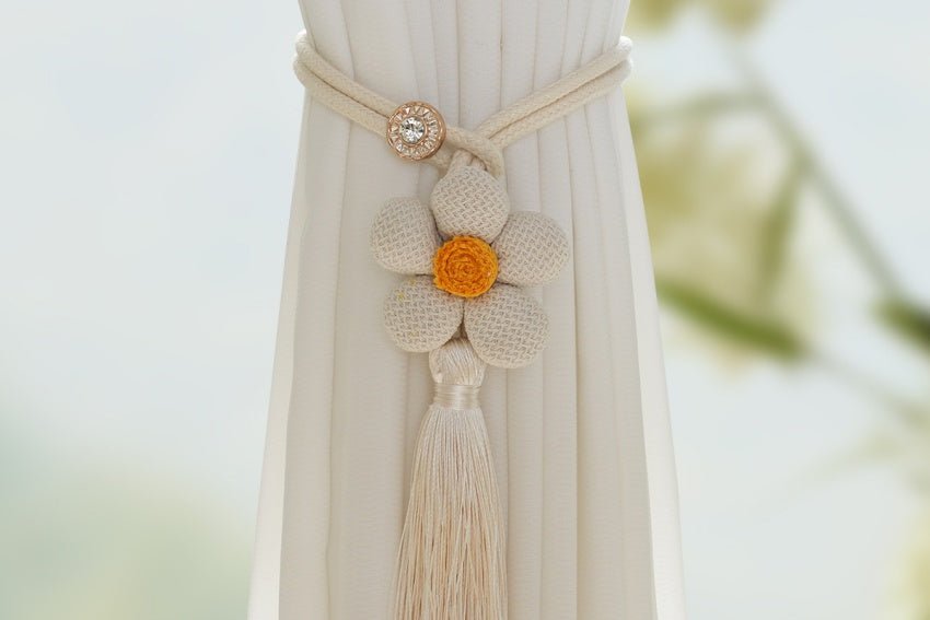 Creative Curtain Tiebacks with Knitted Fruit & Tassels | - Elegant Households KE