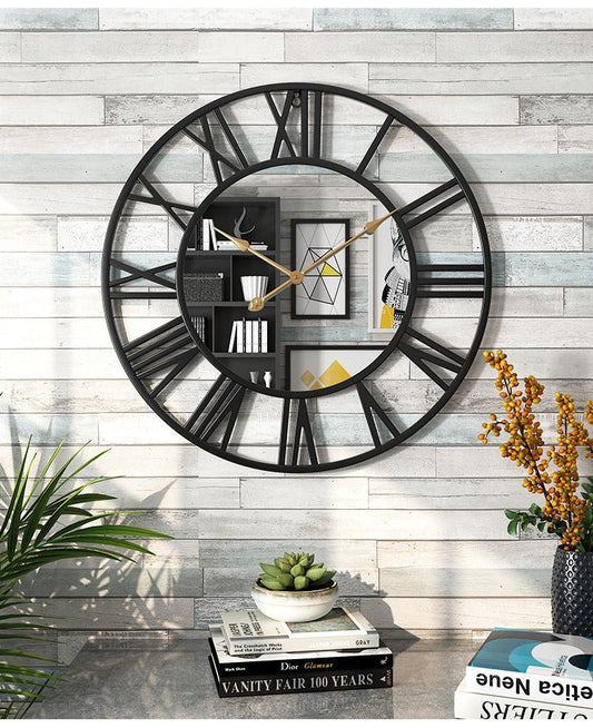 Creative Metal Wall Clock with Mirror | - Elegant Households KE