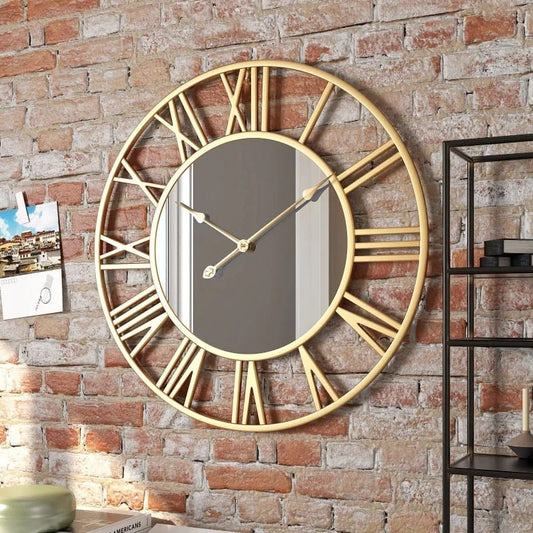 Creative Metal Wall Clock with Mirror | - Elegant Households KE