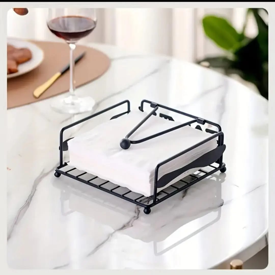 Creative Square Wrought Iron Tissue Holder Napkin Box | - Elegant Households KE