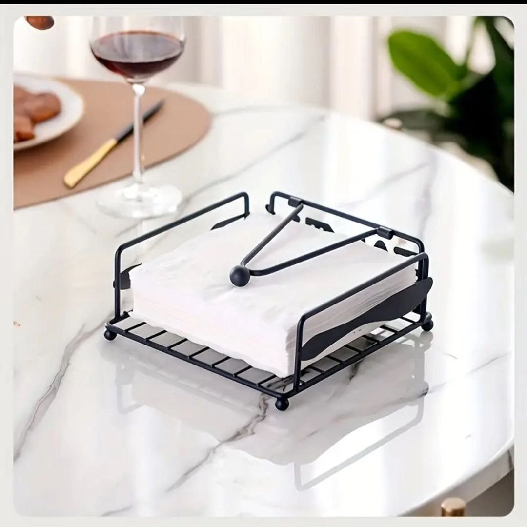 Creative Square Wrought Iron Tissue Holder Napkin Box | - Elegant Households KE