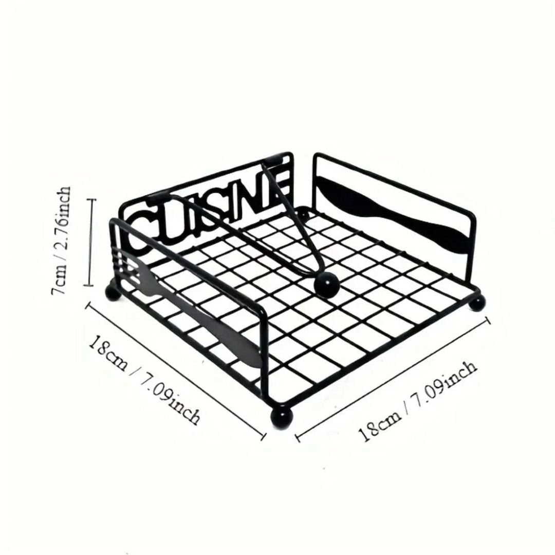 Creative Square Wrought Iron Tissue Holder Napkin Box | - Elegant Households KE