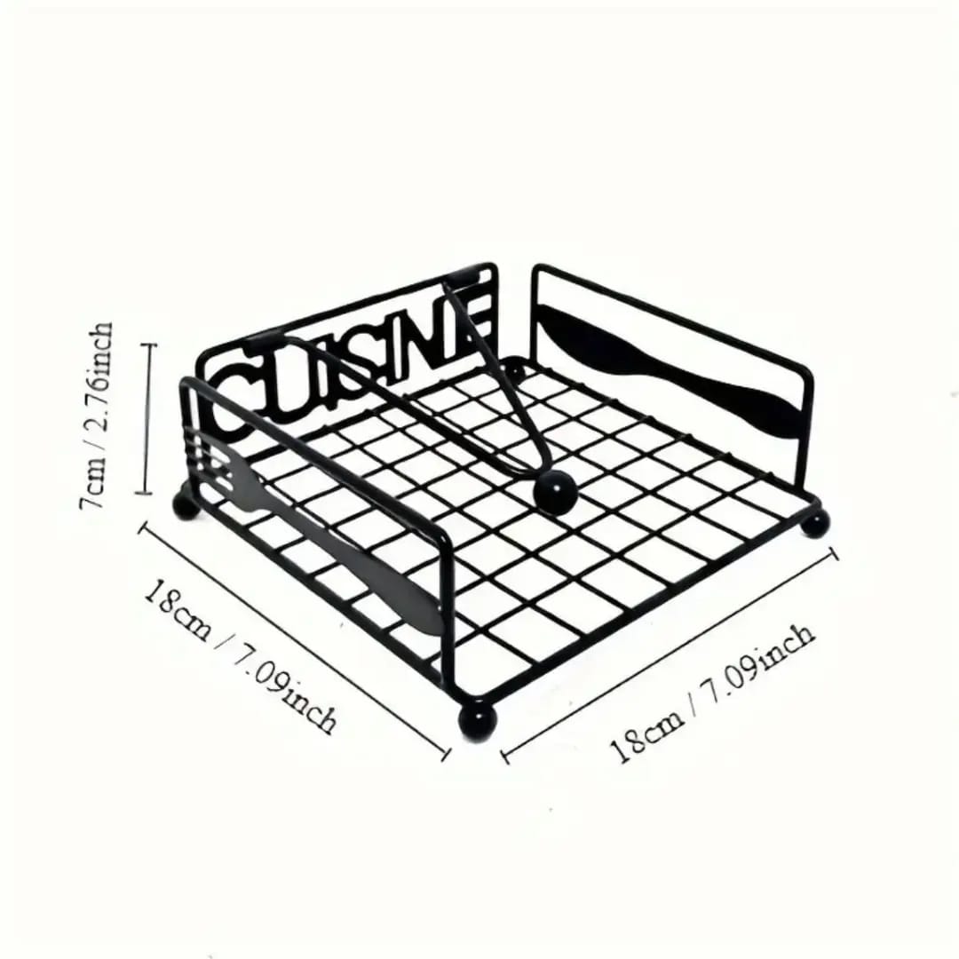 Creative Square Wrought Iron Tissue Holder Napkin Box | - Elegant Households KE