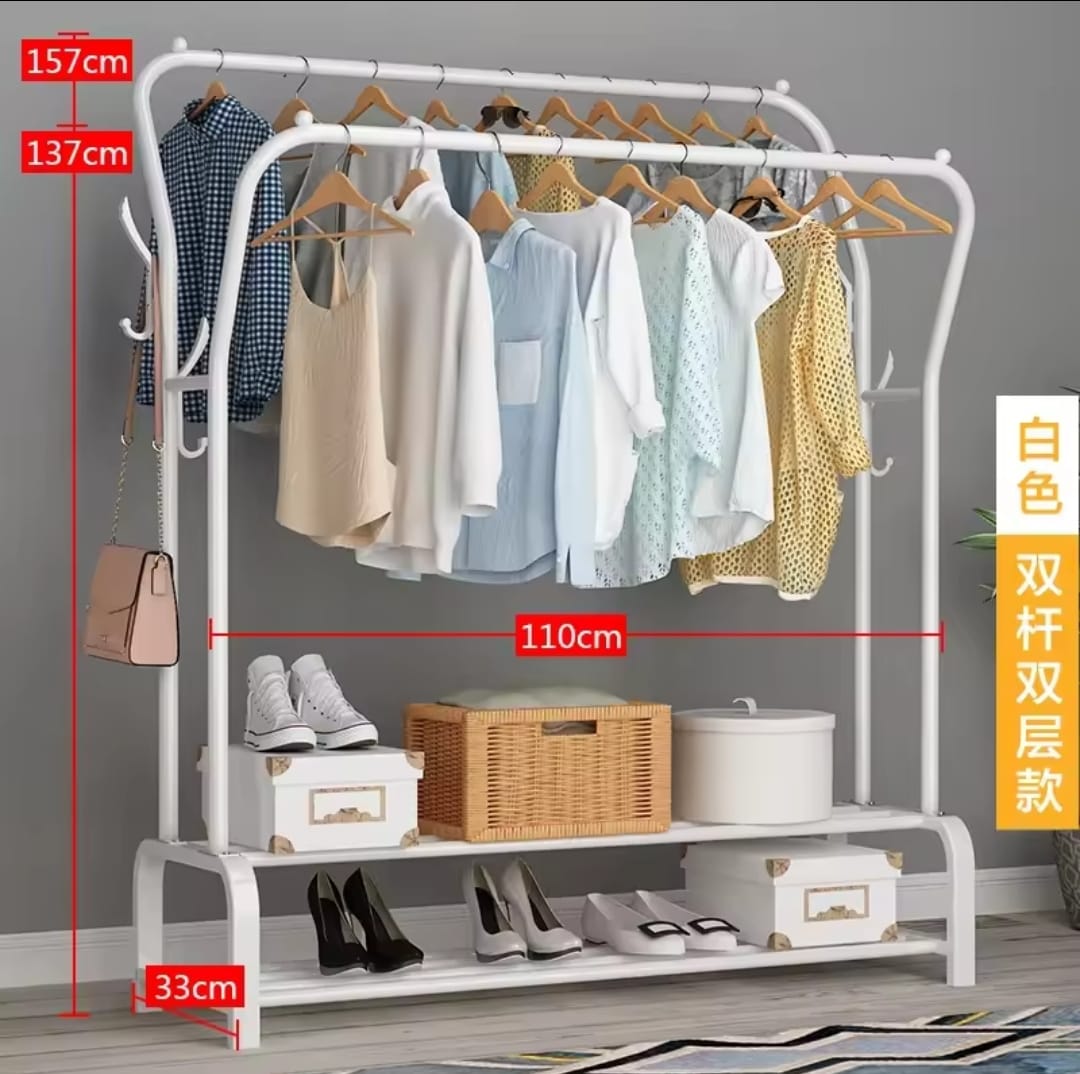 Curved Double Clothes Rack | - Elegant Households KE