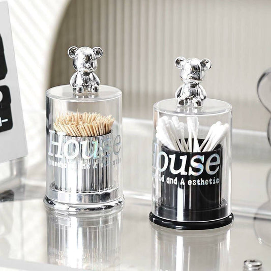 Cute bear Toothpick / cotton swab / Earbud Box | - Elegant Households KE