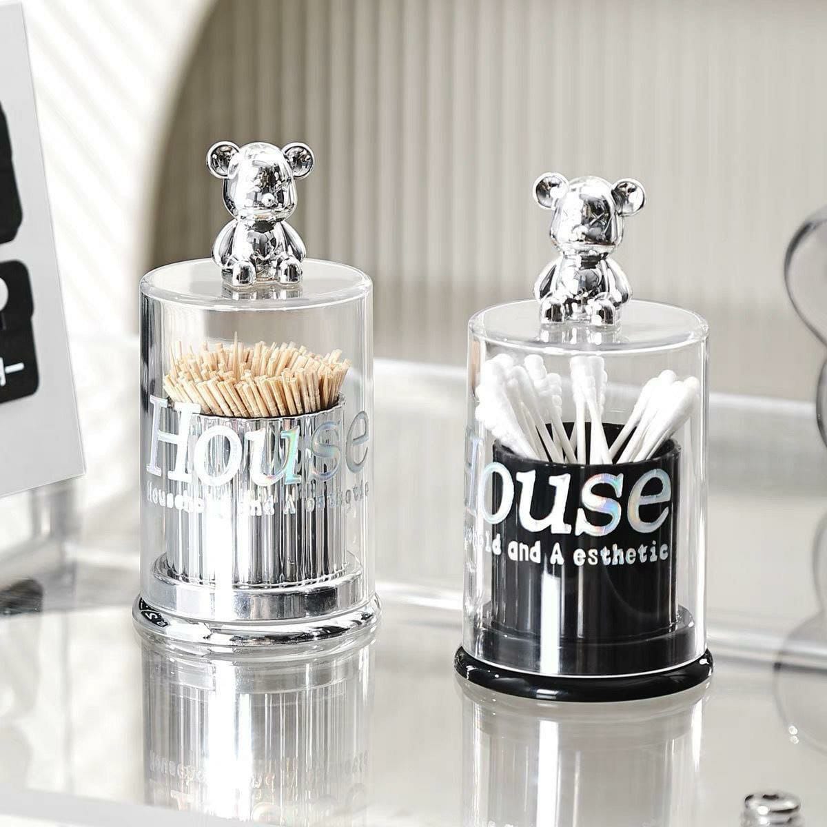 Cute bear Toothpick / cotton swab / Earbud Box | - Elegant Households KE