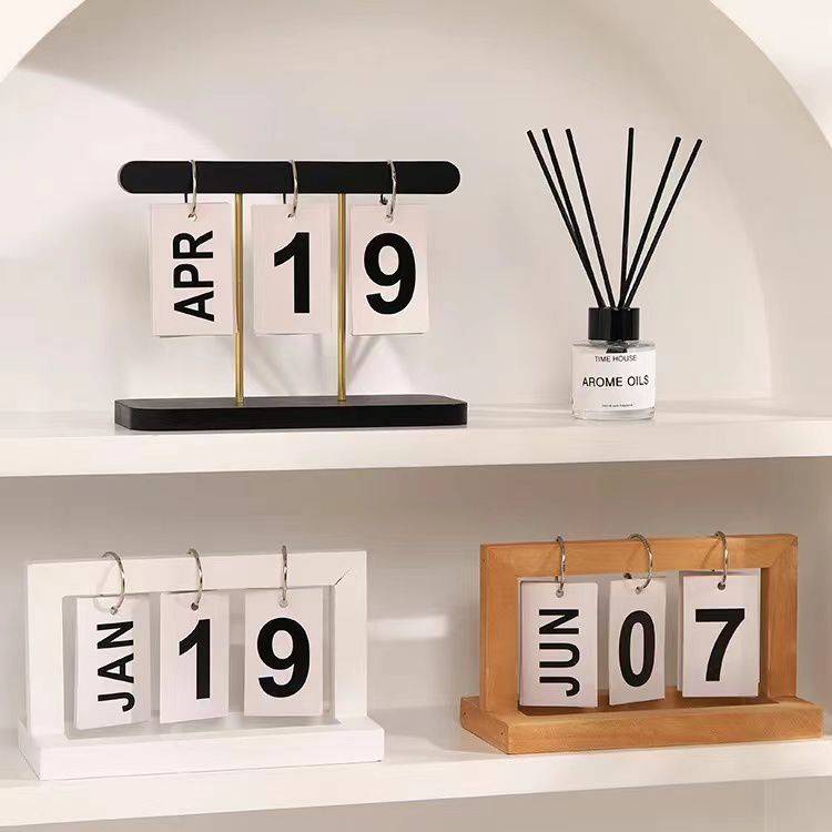 Decoration Wooden flip Calendar | - Elegant Households KE