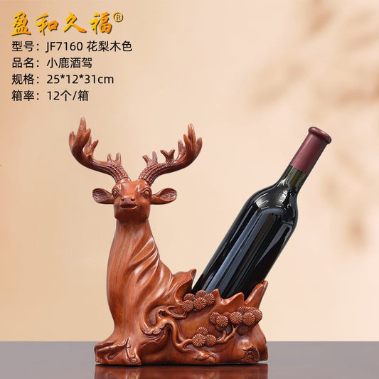 Deer head decorative sculpture wine rack | - Elegant Households KE