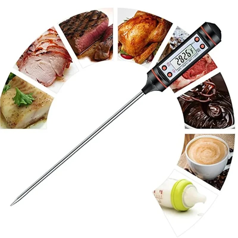 Digital food thermometer battery operated with led display | - Elegant Households KE