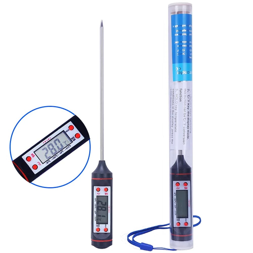 Digital food thermometer battery operated with led display | - Elegant Households KE