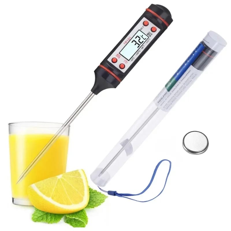 Digital food thermometer battery operated with led display | - Elegant Households KE