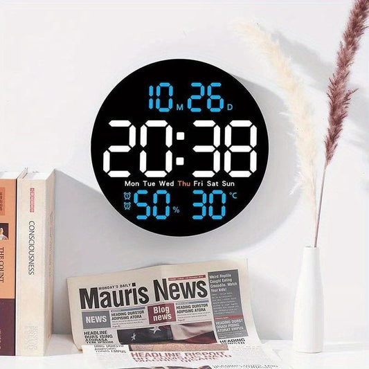 Digital Wall Clock - LED Electronic Wall Clock with Large Clear Display