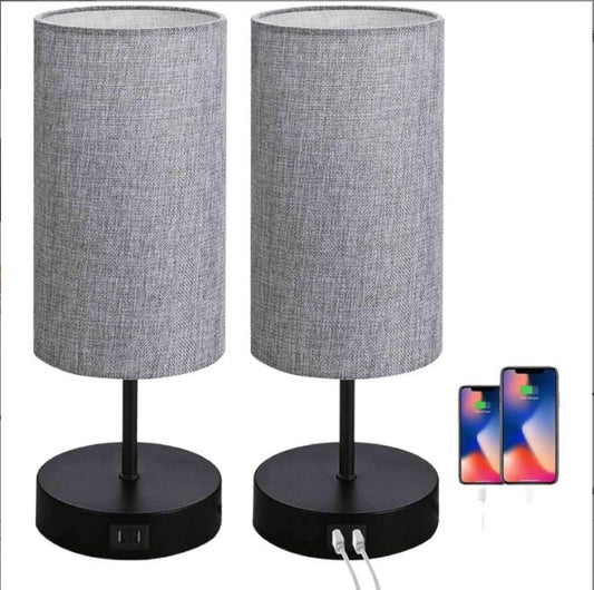 Dimmable nightstand lamp with usb port* | - Elegant Households KE