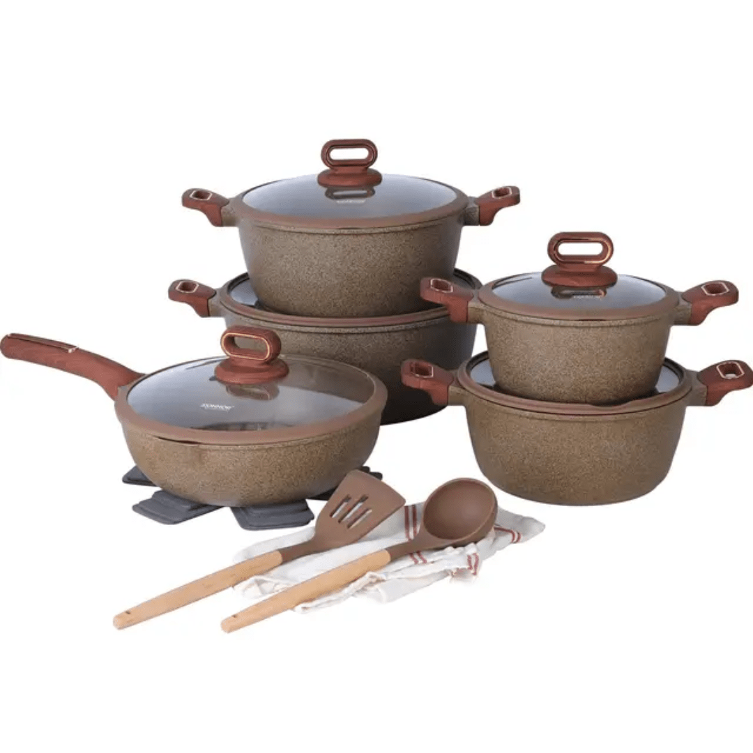 DONNOR 15pcs Cookware Set – Premium Non - Stick Kitchenware | - Elegant Households KE